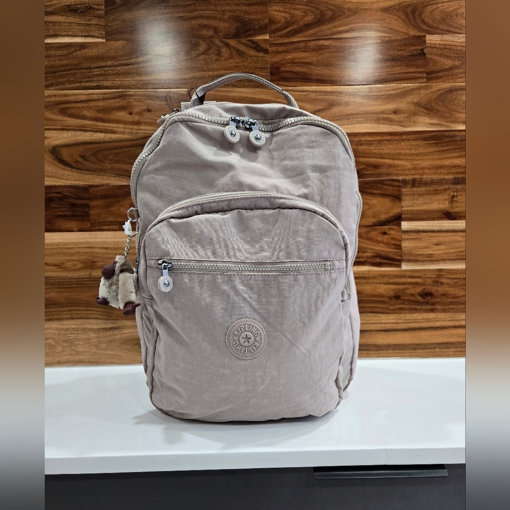 Kipling Backpack Large Tan Color 15" Laptop Bookbag NEW Seoul - Picture 1 of 15